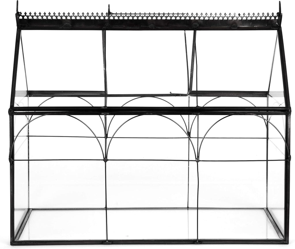 D'Eco Glass Greenhouse Centerpiece (10x4.5x9) - Tabletop Geometric Planter Terrarium - Fill with Succulents, Moss, Holiday Decorations, Mini Trees & Ornaments - Home Decor Xmas Gift for Plant Lovers