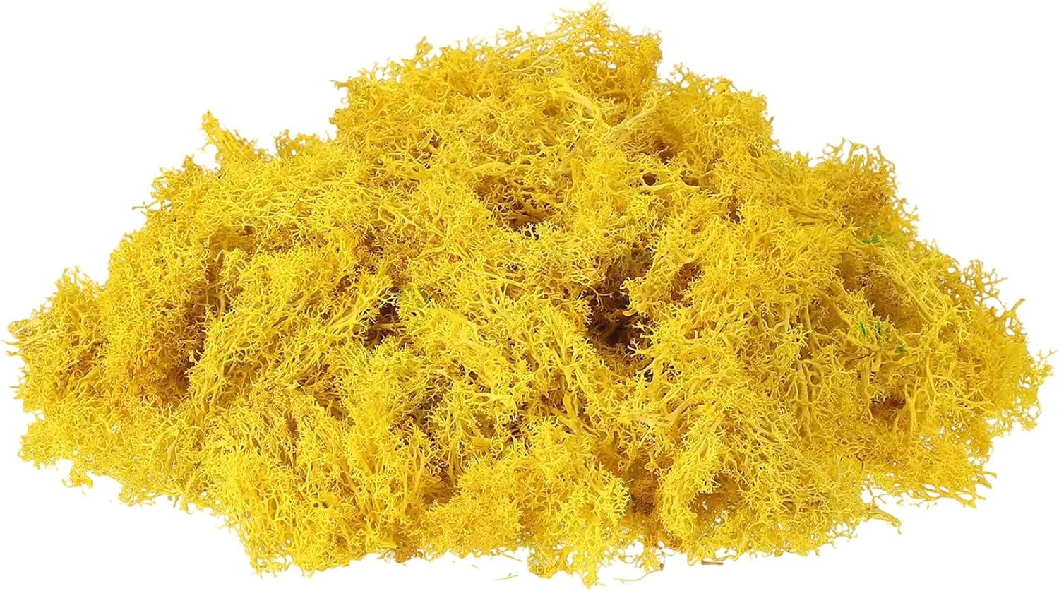 uxcell Preserved Reindeer Moss, 7oz Fake Moss for Crafts Artificial Dried Moss for Decoration Terrariums Potted Plants, Yellow