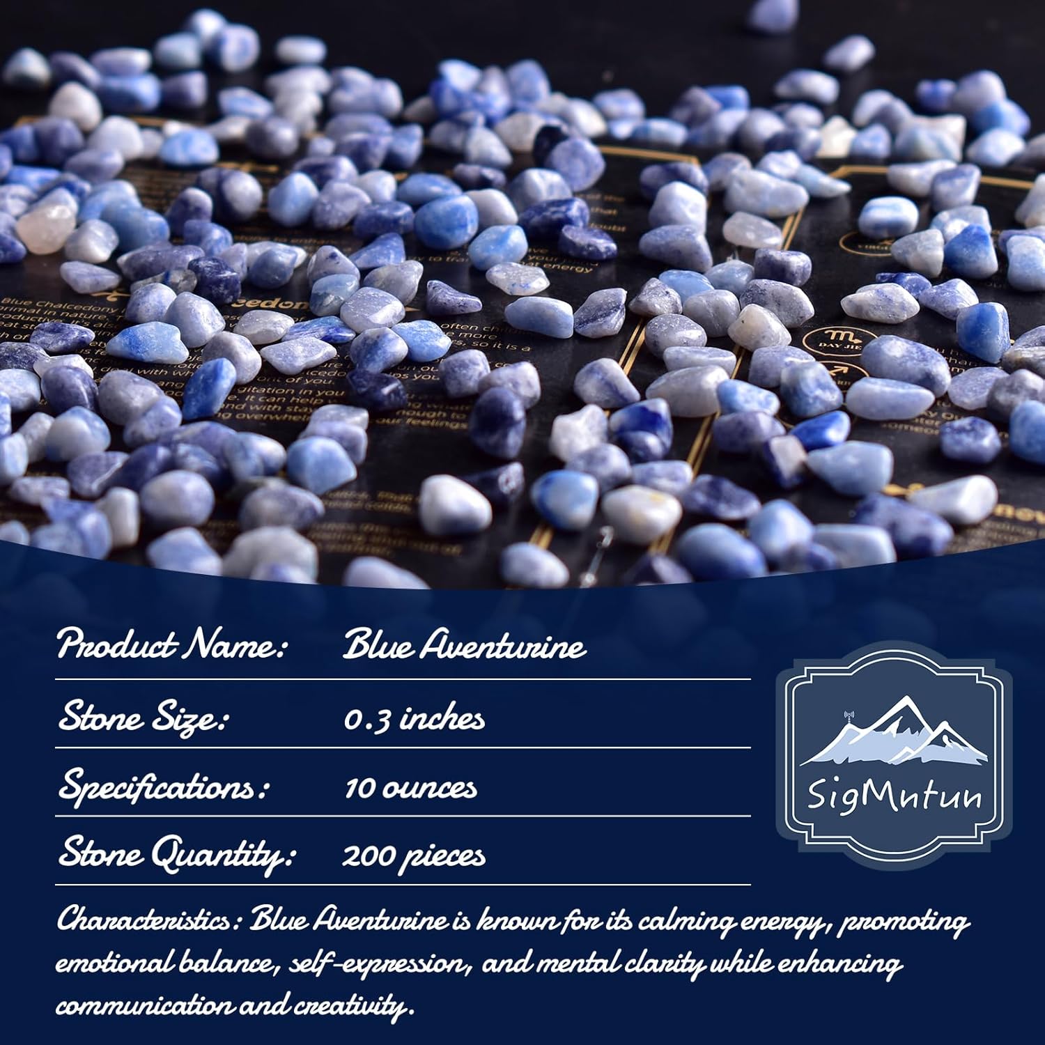 Polished Blue Aventurine Crystal Chips 200 Pcs - 0.3" 10 oz Tumbled Stone Chips Crushed Sea Glass Stones Healing Reiki Crystal Making Home Decoration