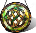 Stained Glass Window Hanging, Tiffany Abstract Totem Sun Catchers Colorful Glass Panel Bless Suncatcher Decor for Birthday for Women, Men, Wife, Aunt, and Mom 9.8 in