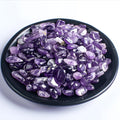Polished Amethyst Crystal Chips 200 Pcs - 0.3" 10 oz Tumbled Stone Chips Crushed Sea Glass Stones Healing Reiki Crystal Making Home Decoration
