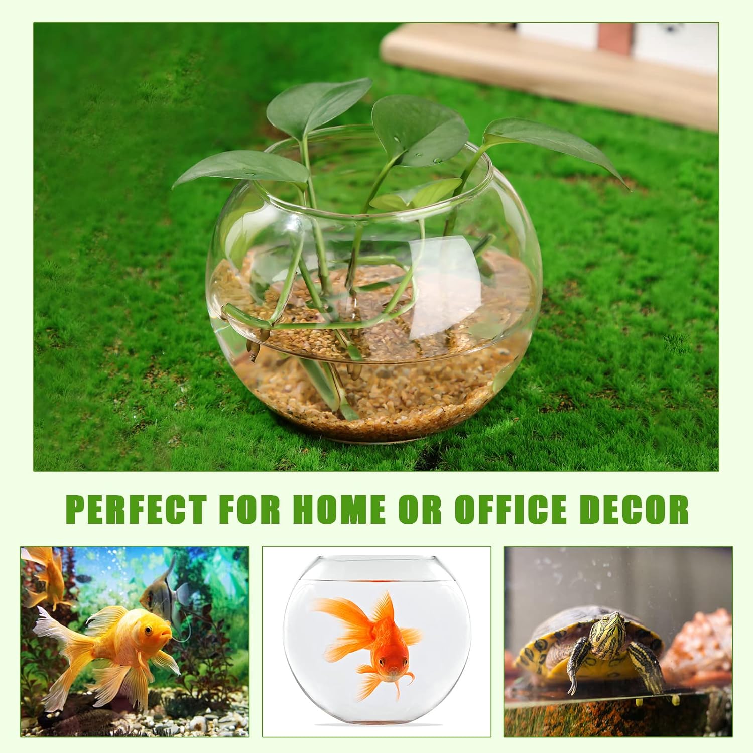 Zopeal 12 Pcs Fish Bowl Vase Glass Bubble Bowl Globe Glass Clear Bubble Vase Round Terrarium Goldfish Flower Centerpiece for Wedding Event Arrangement Office Home (3.5" h X 4.7" w)