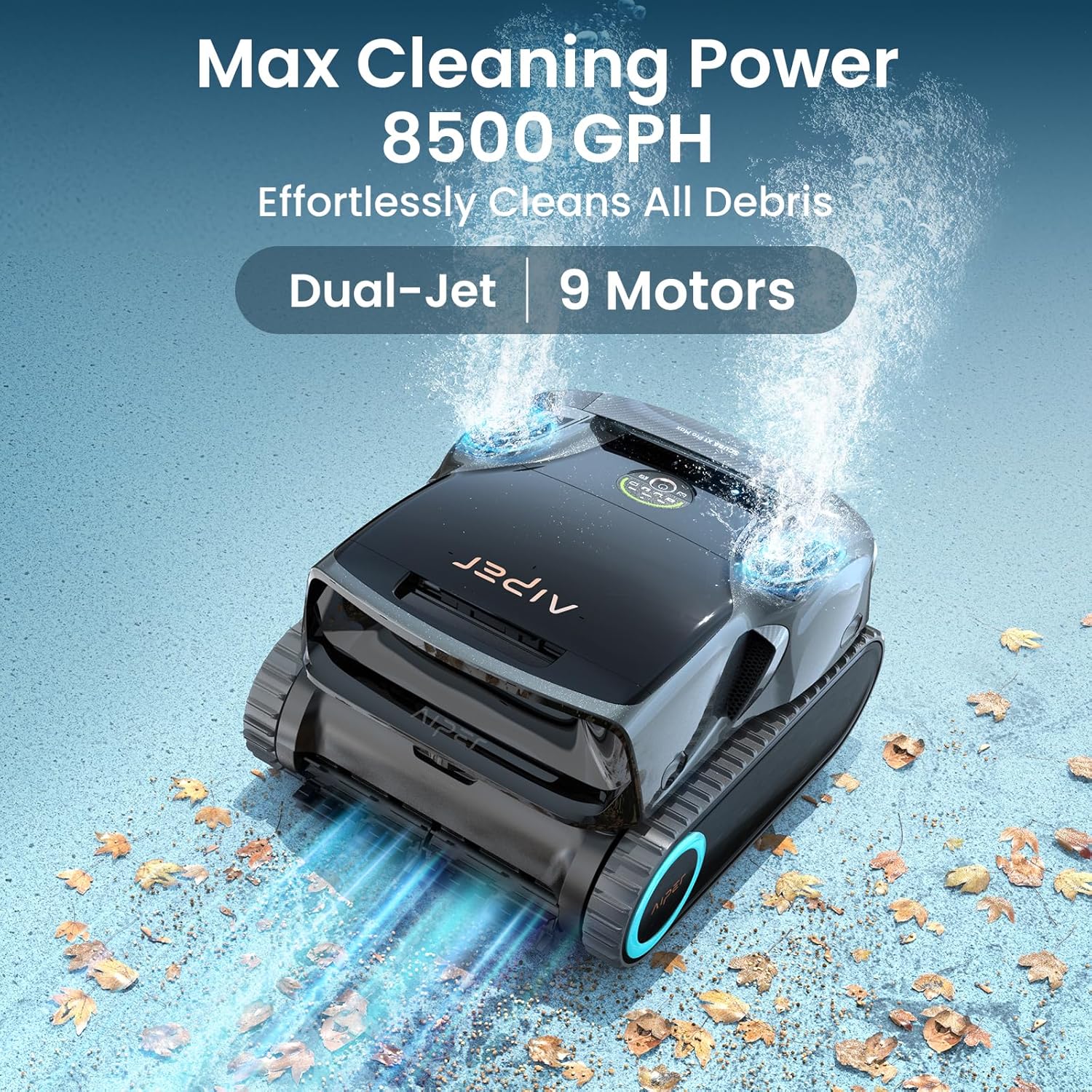 Aiper Scuba X1 Pro Max All-in-One Pool Cleaning Robot & Skimmer with 8,502 GPH Suction, Ultra-fine Filtration, Smart Surface Parking, Underwater WiFi Connection with HydroComm Pure