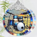 Christmas Ornament, 2025 Ornaments for Christmas Tree, Stained Glass Hanging Ornament, Holiday Ornaments, Unique Gift Idea - Drum Set
