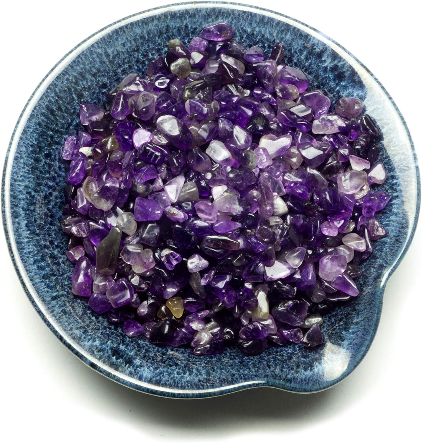 Cherry Tree Collection 1/2 Pound Polished Tumbled Gemstone Chips, Pebbles, Crystal Chips Bulk for Jewelry Making, Healing, Plants, Succulents, Aquariums, Decoration, Chakra (Amethyst)