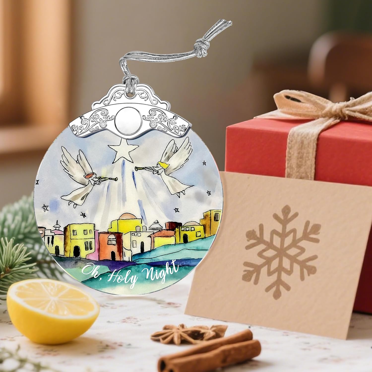 Stained Glass Religious Ornament, Bethlehem Christmas Ornaments, Christmas Decorations for Tree, Holiday Ornament, Religious Gifts, Holiday Party Gifts, Gift Ideas & Xmas Gift