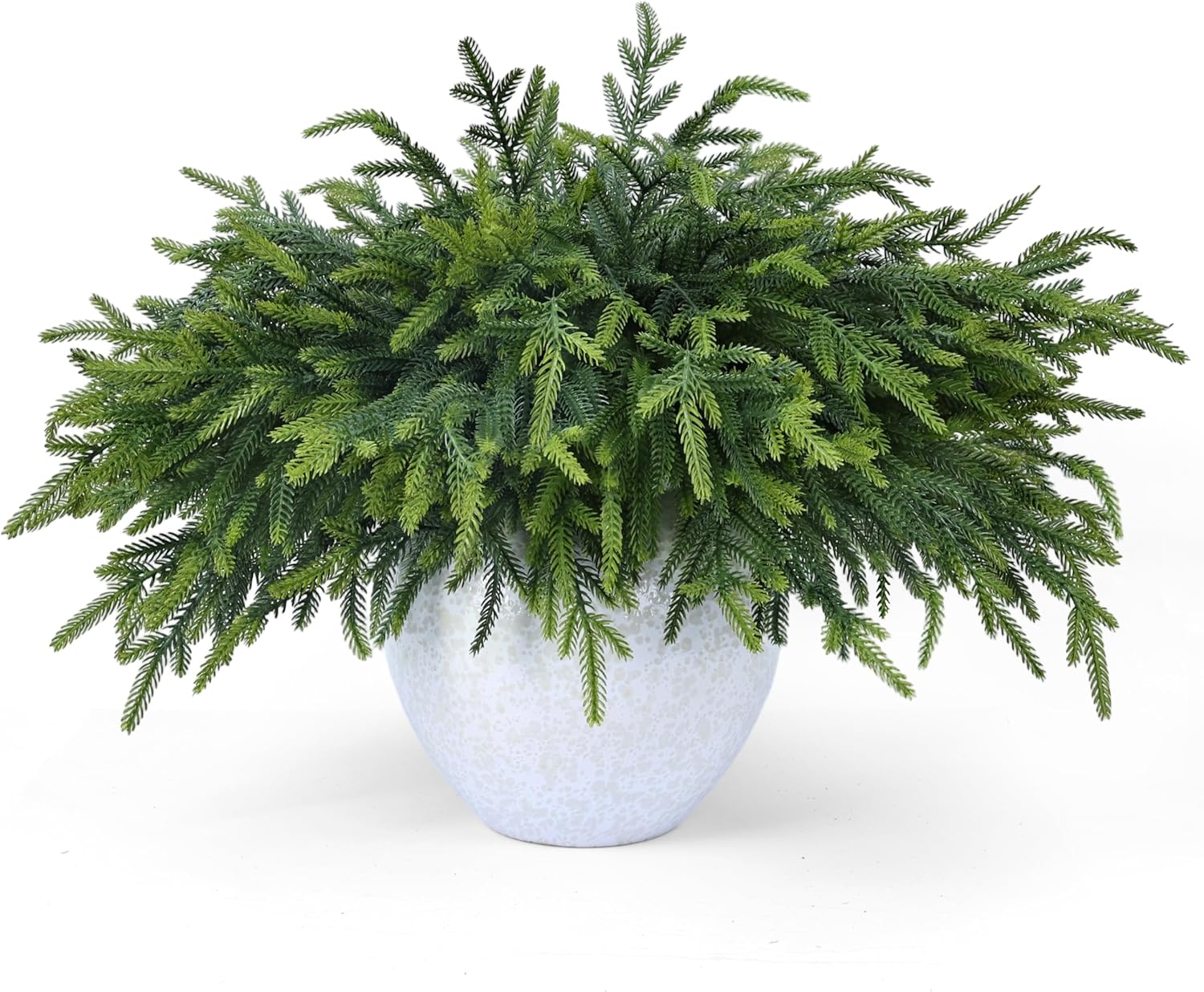 12 Pcs Realistic Christmas Pine Branches Artificial Lifelike Green Pine Stem - Real Touch for Vase DIY Crafts Flower Arrangement Home Indoor Christmas Decor(18 Inch)