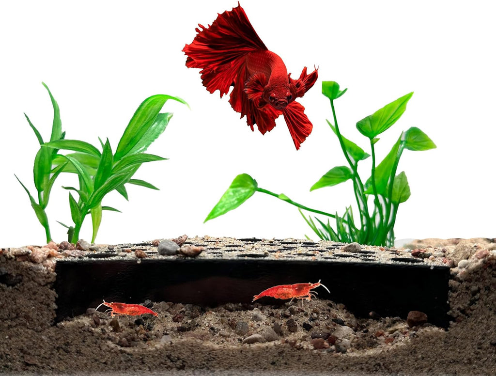 Shrimp Breeding Protector | Shrimp Breeding Cave Aquarium Tunnel | CTWPets (Black)