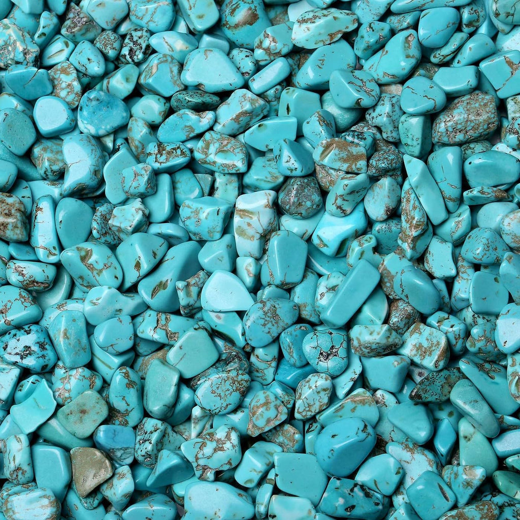 LAIDANLA Turquoise 1lb Crystal Polished Tumbled Stones Irregular Shaped Crystal Chips Bulk Natural Gemstone Aquarium Gravel Rocks Vase Filler Fish Tank Gravel Home Decoration
