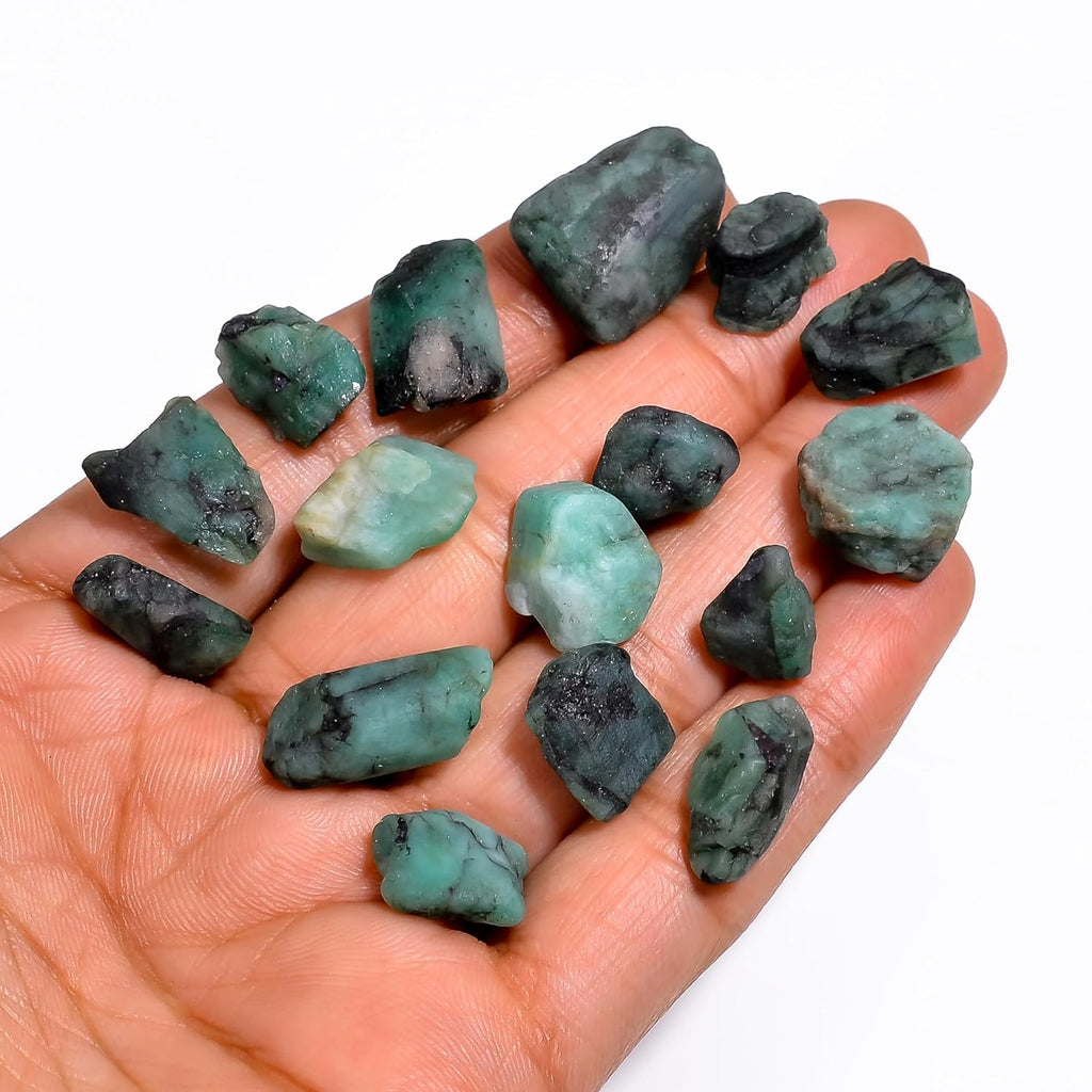 100 carats Raw Green Emerald Stone Lot, Rough Gemstone, Natural Crystals, Chakra Crystals, Healing Stones, Wholesale Pack, Jewelry Making Supply, Supply, (6 to 8pcs)