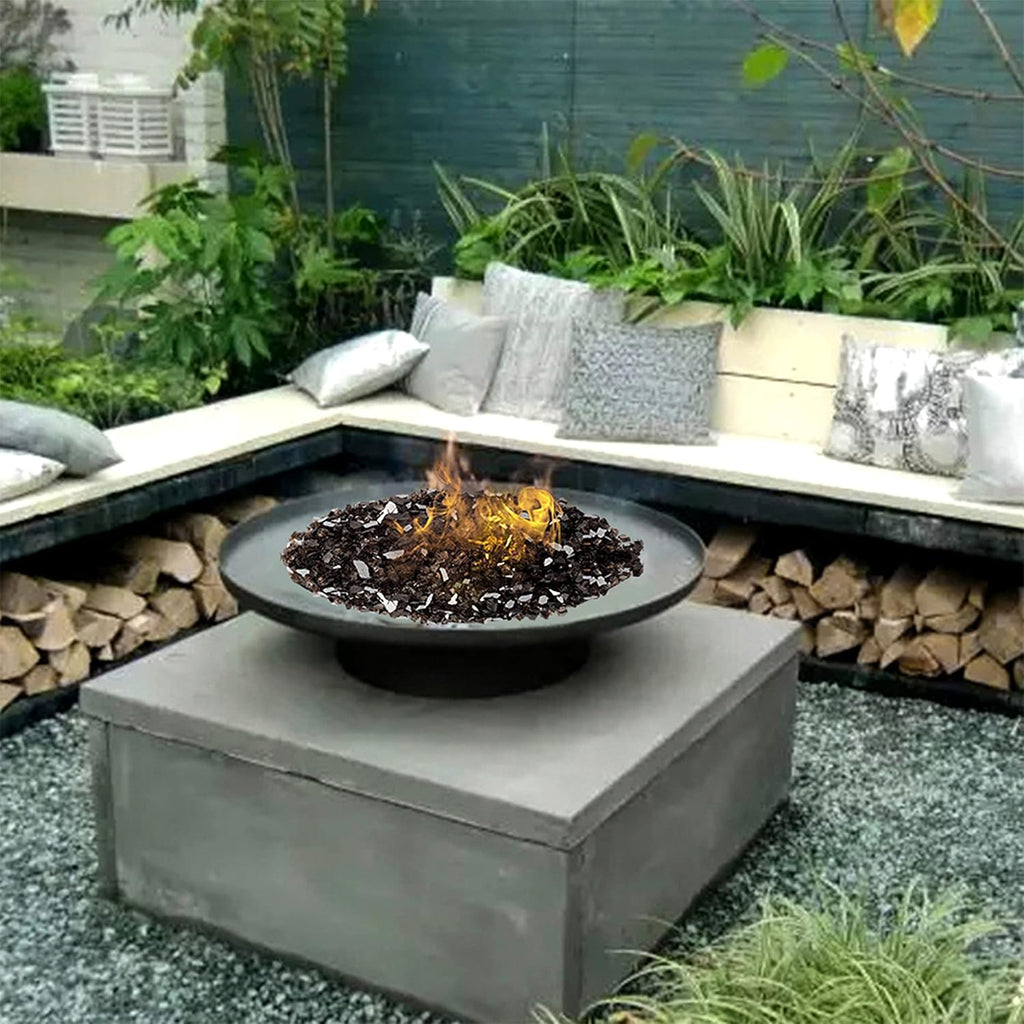 Onlyfire 10 pounds Fire Glass for Propane Fire Pit and Gas Fireplace, 1/2 NCH Reflective Firepit Glass Rocks for Fire Pit Table and Fire Bowl, High Luster Bronze