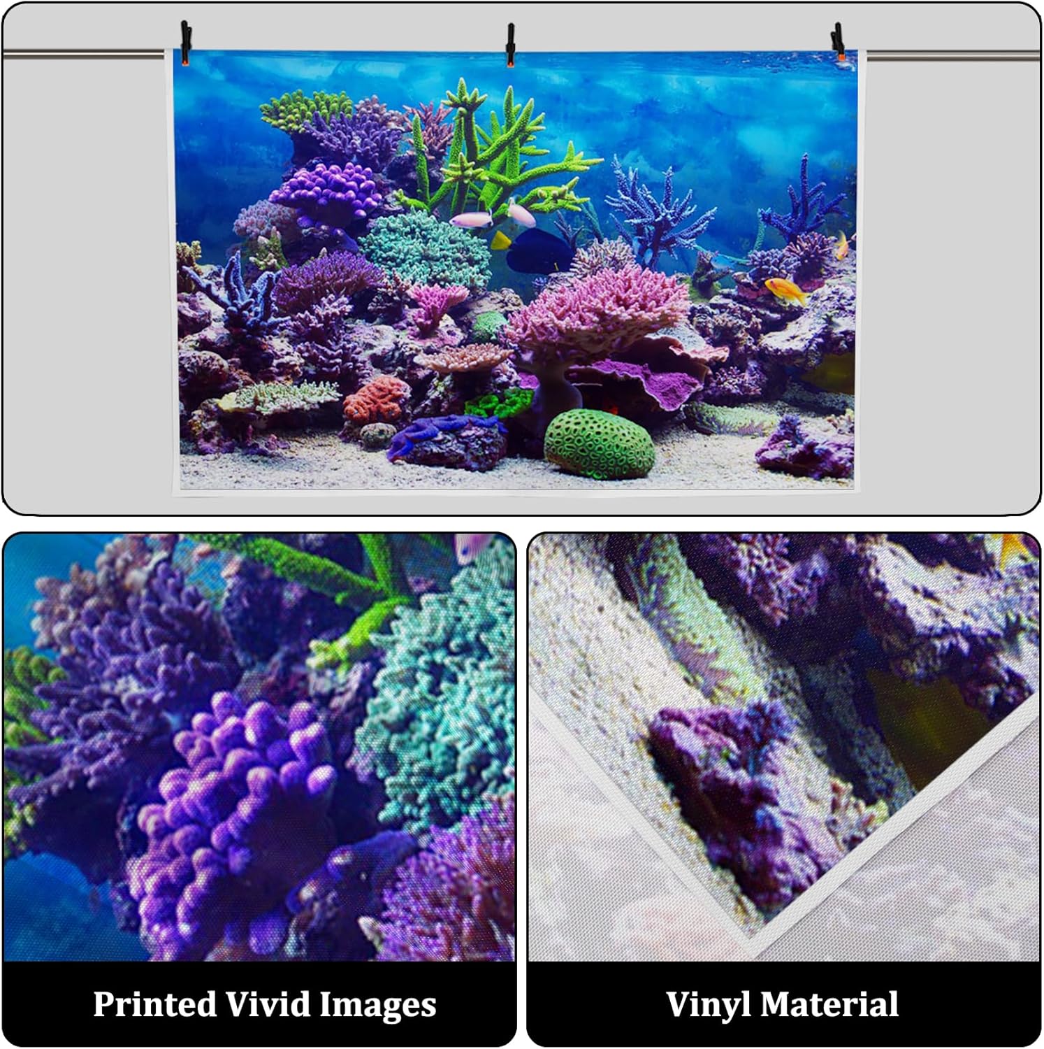 AOFOTO 6x4ft Under The Sea Backdrop Underwater Seascape Coral and Fish Aquarium Small Background for Photography Marin Ocean Diving Atoll Reef Summer Kids Birthday Portrait Photoshoot Studio Props