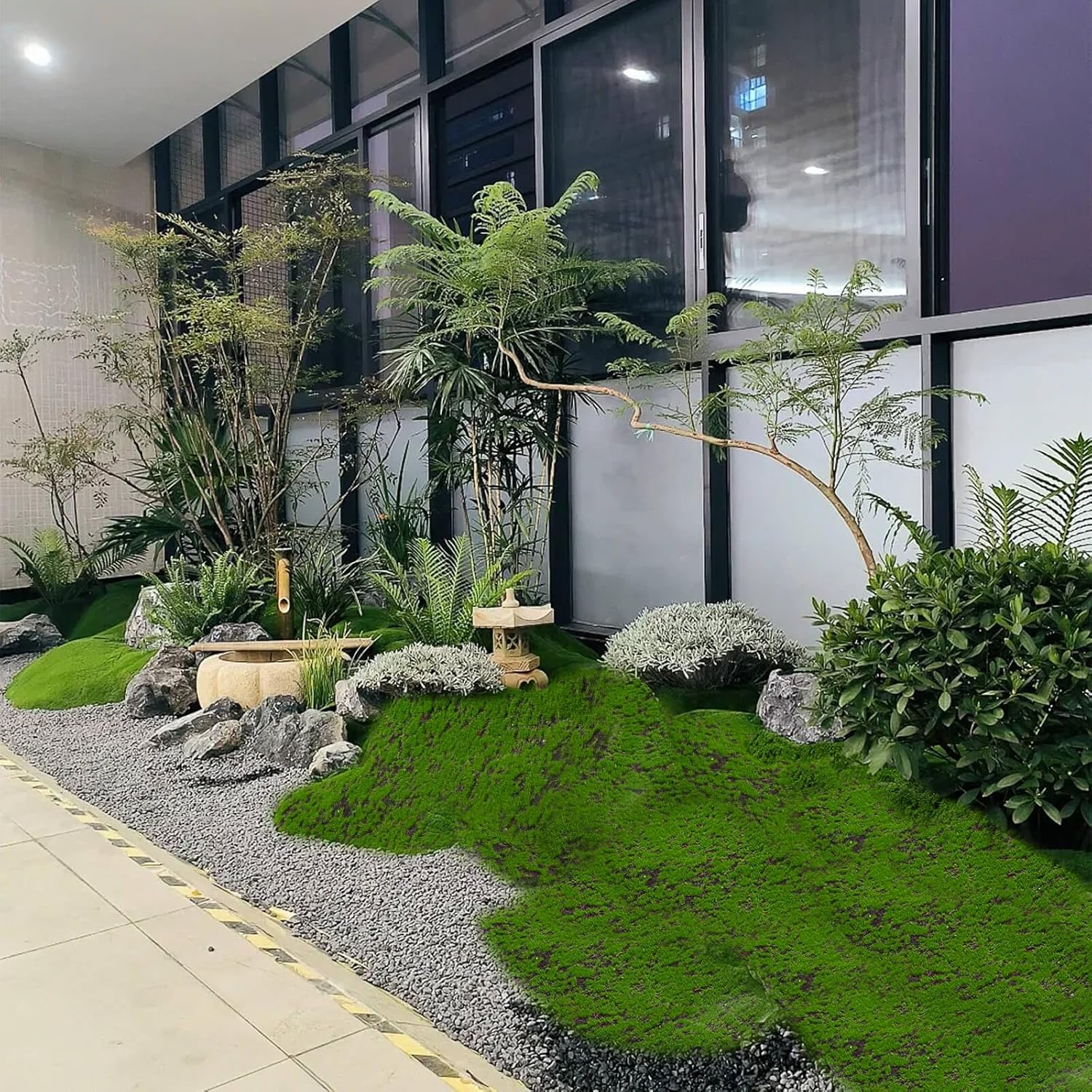 65.8 sq ft Artificial Moss Mat - Realistic Faux Green Moss Grass for Indoor & Outdoor Decor - Soft, Lush & Natural Looking Turf for Fairy Gardens, Home, Office, Patio, Wedding & DIY Crafts