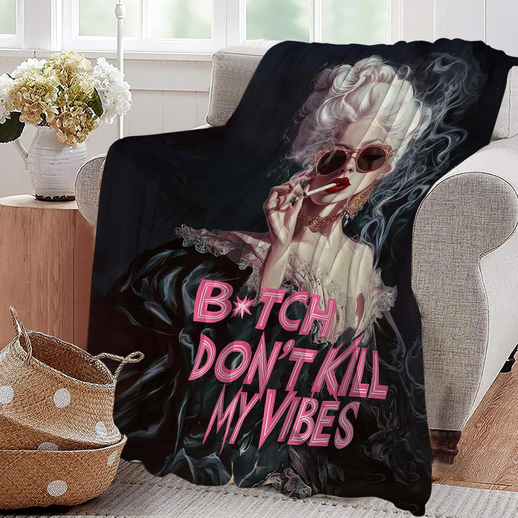 Vintage Woman Blanket Fashion Women Throw Blankets Gifts for Girls Boys Kids Soft Cozy Fleece Plush for Couch Sofa Bed 60"x50"