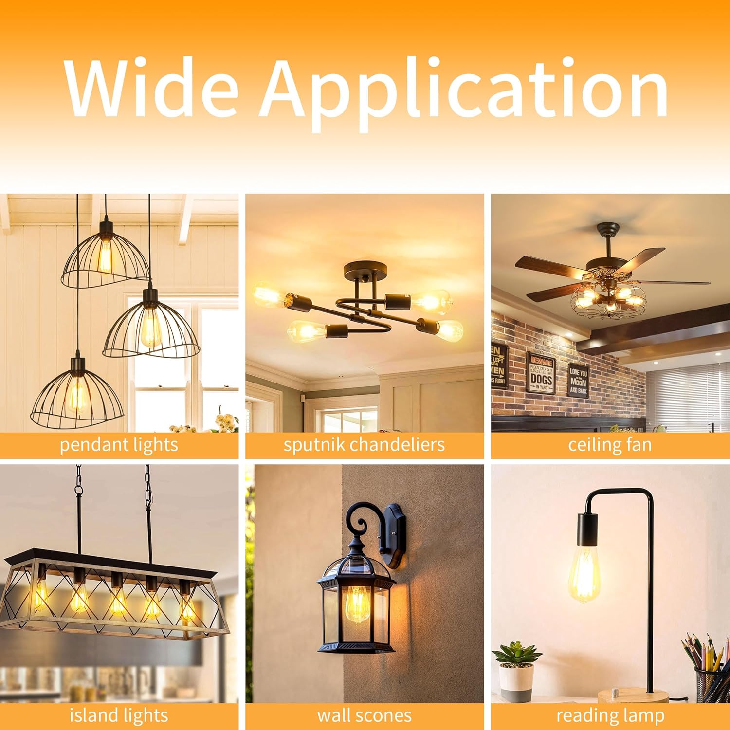 Edison Bulbs E26 Medium Base 2700K Soft White, 750LM ST58 Vintage LED Filament Bulb Clear Glass, Equivalent 75W Dimmable Lights Bulb 90+ CRI for Chandeliers, Pendants, Wall Sconces, 9 Pack