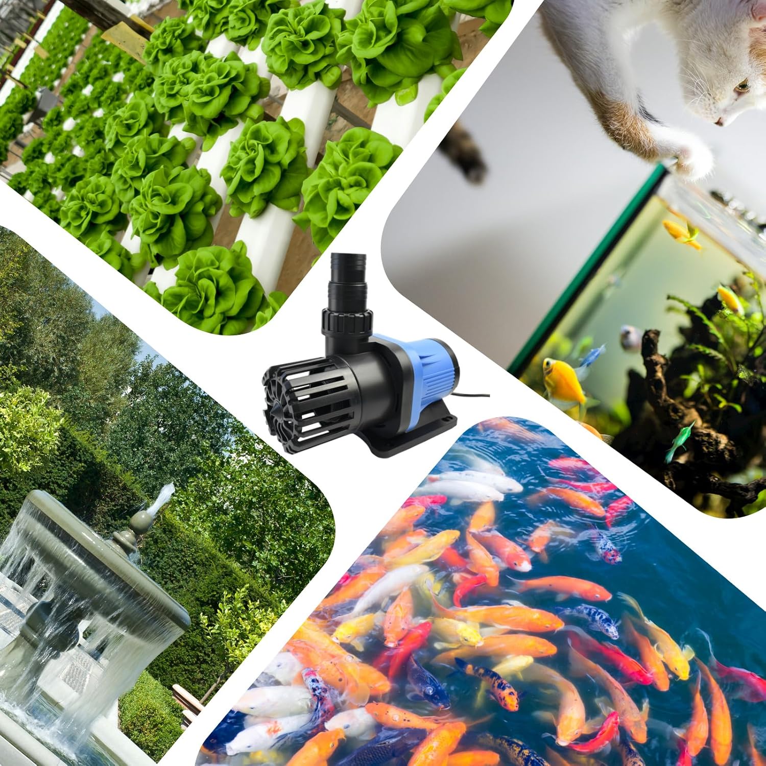 CONQUERALL 6600GPH 27.9ft 160W 36V Pond Pump CHS-25000 High Flow Submersible Water Saving Energy Fountain Aquarium Saltwater,Koi Lake, Aqua Oxygenation, Fisht Farm NdFeB Magnet Warranty