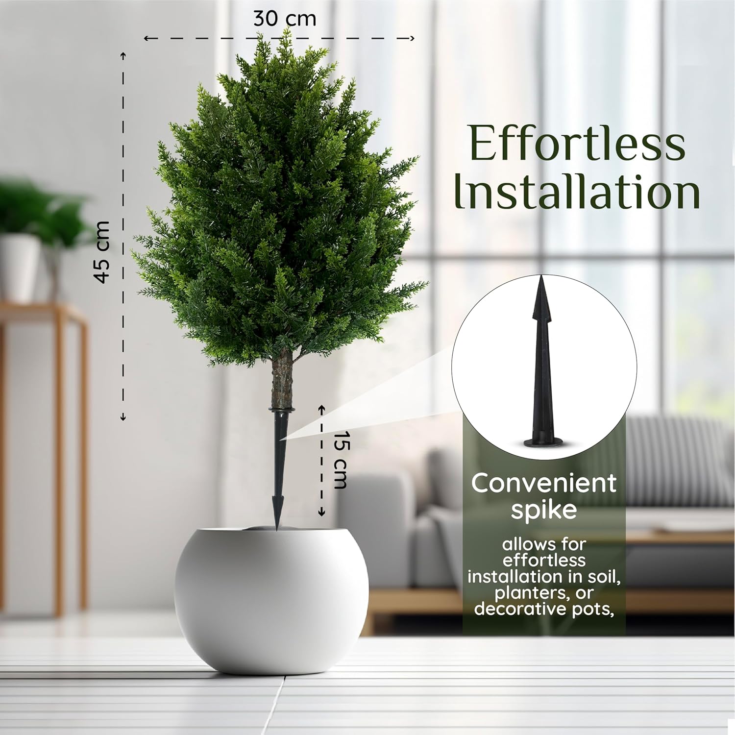 4 PCS-16.5inch Height Artificial Cypress Boxwood Topiary – Breathe Life & Lushness into Any Space – Lifelike – UV-Resistant Great for Indoors & Outdoor - Easy to Install