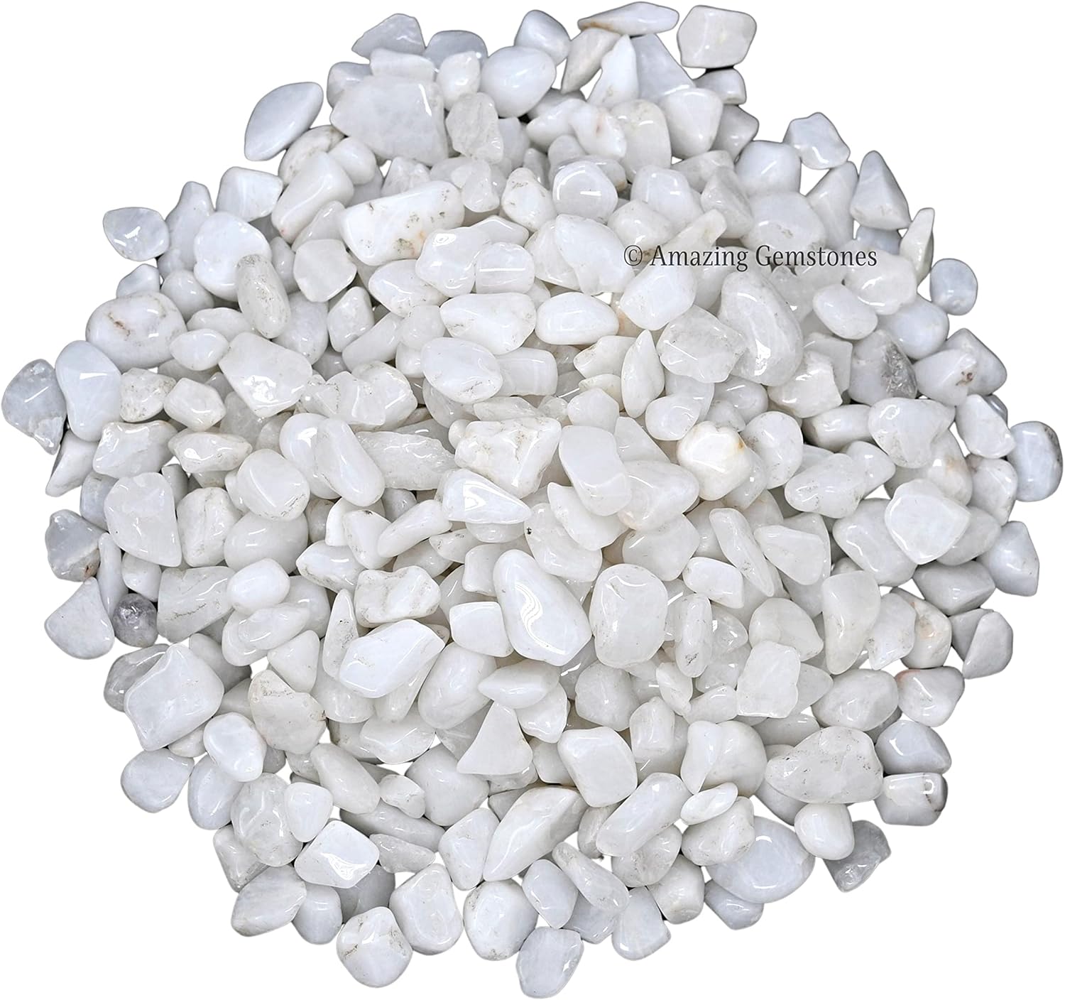 Amazing Gemstone Snow Quartz Crystal Chips Aquarium Gravel Rocks -1000+ Carat Snow Quartz Chips Bulk Fish Tank Gravel, Small Tumbled Stone Chips and Tiny Crystals for Decoration (AAA Grade Gemstones)