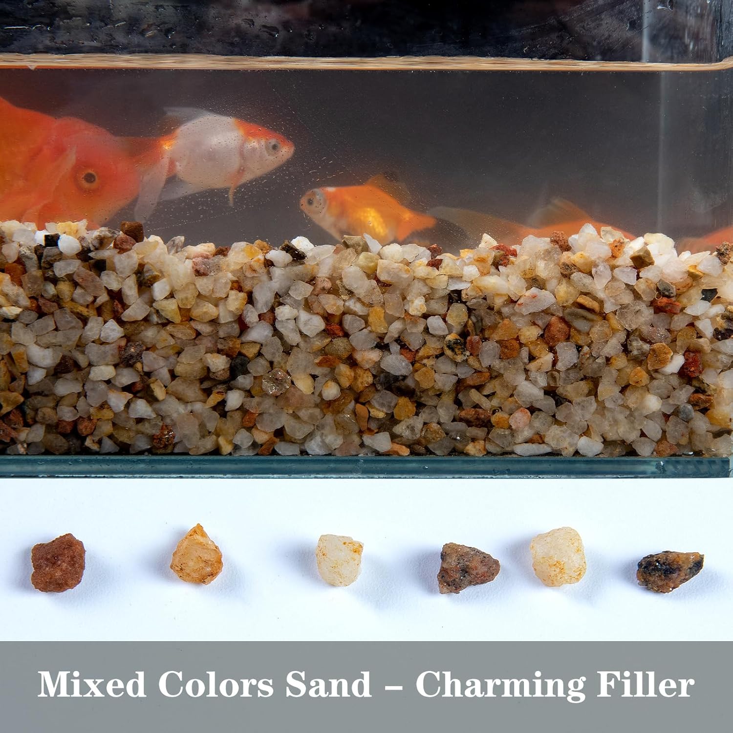 5lb Mixed Color Small Silica Gravel Pebbles, 1/5 inch Decorative Stones for Succulents, Pebbles for Vases,Plants Rocks, Aquarium Sand, Top Dressing, Outdoor Decorative Rocks
