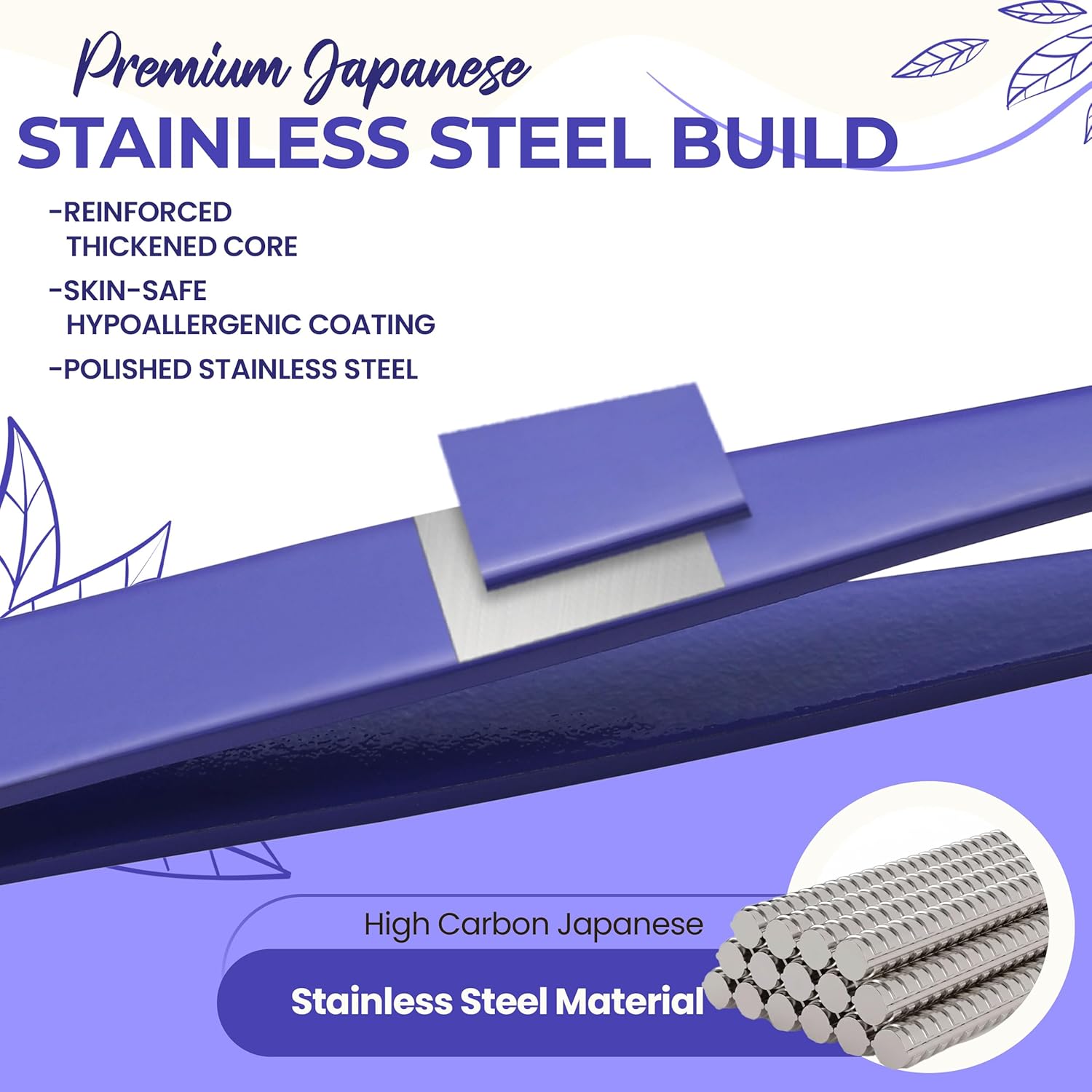 Professional Slant Tip Eyebrow Tweezers for Women & Men – Precision Hair Removal Tool – Stainless Steel Tweezers for Eyebrow Shaping, Facial Hair, Ingrown Hair & Splinter Removal (Luminous Lavender)