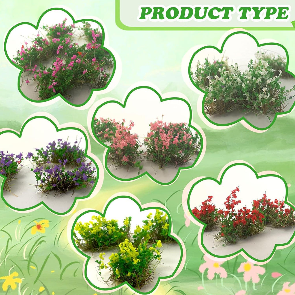 Warmtree Hand Torn Model Grass Tufts Flower Cluster for Miniature Scenery Applicable for N & HO Scale for Train Layouts,Diorama Supplies,and Architectural Models (Yellow)