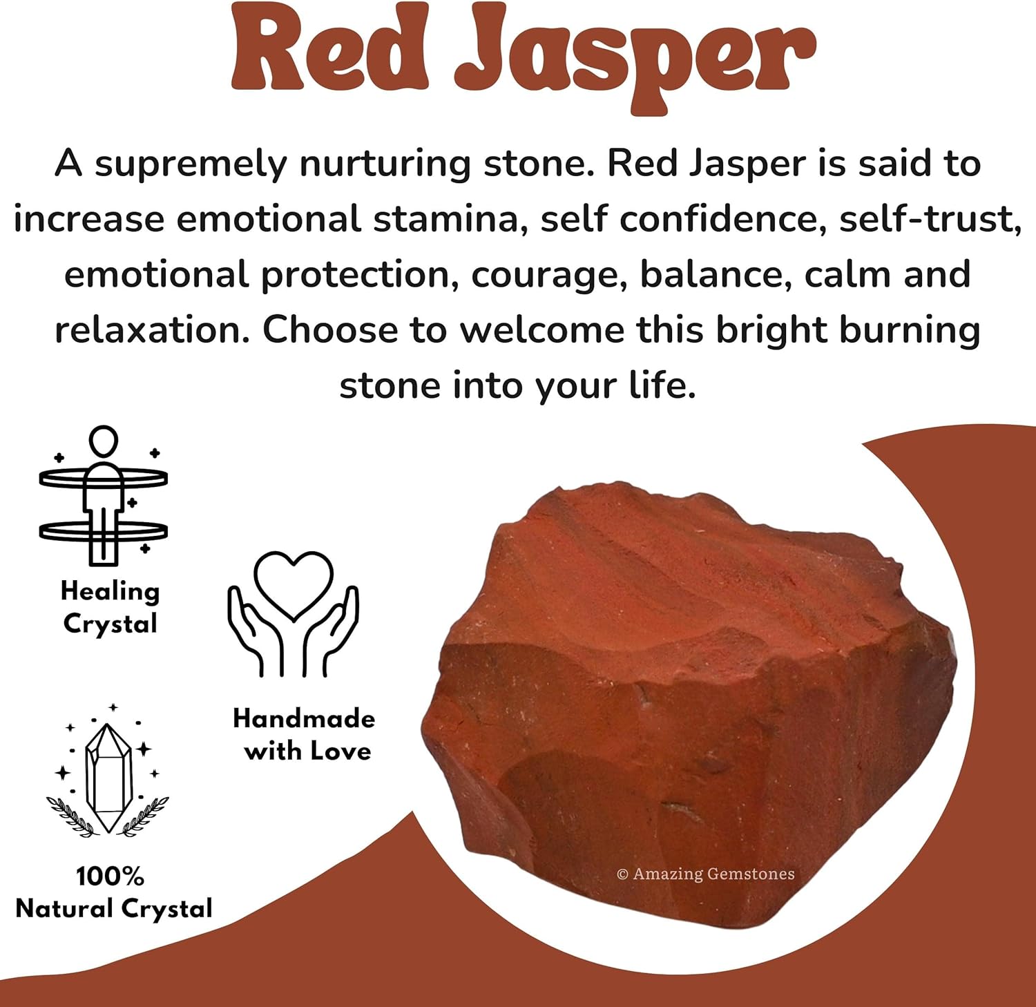 Amazing Gemstone 2 Pieces Red Jasper Raw Crystals and Healing Stones, Natural Rocks for Tumbling and DIY Raw Stones and Crystals