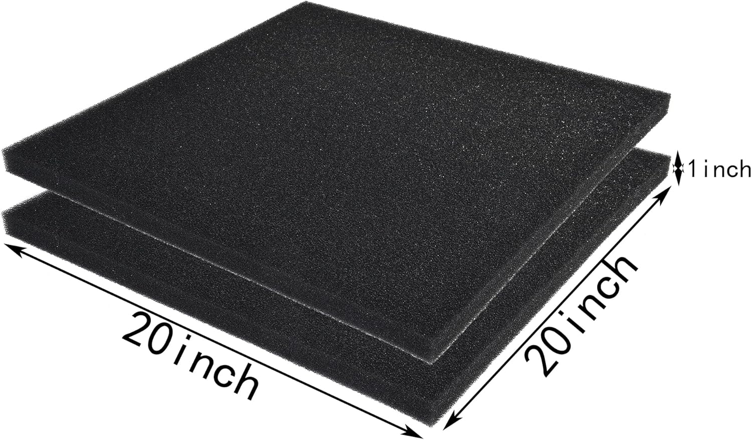 Hipanda 2 Pack Aquarium Bio Filter Sponge Pad 20"x20"x1",50PPI, Bio Filter Media Foam Pad Sponges, Cut-to-Size Open Cell Foam Sheet for Fish Tank
