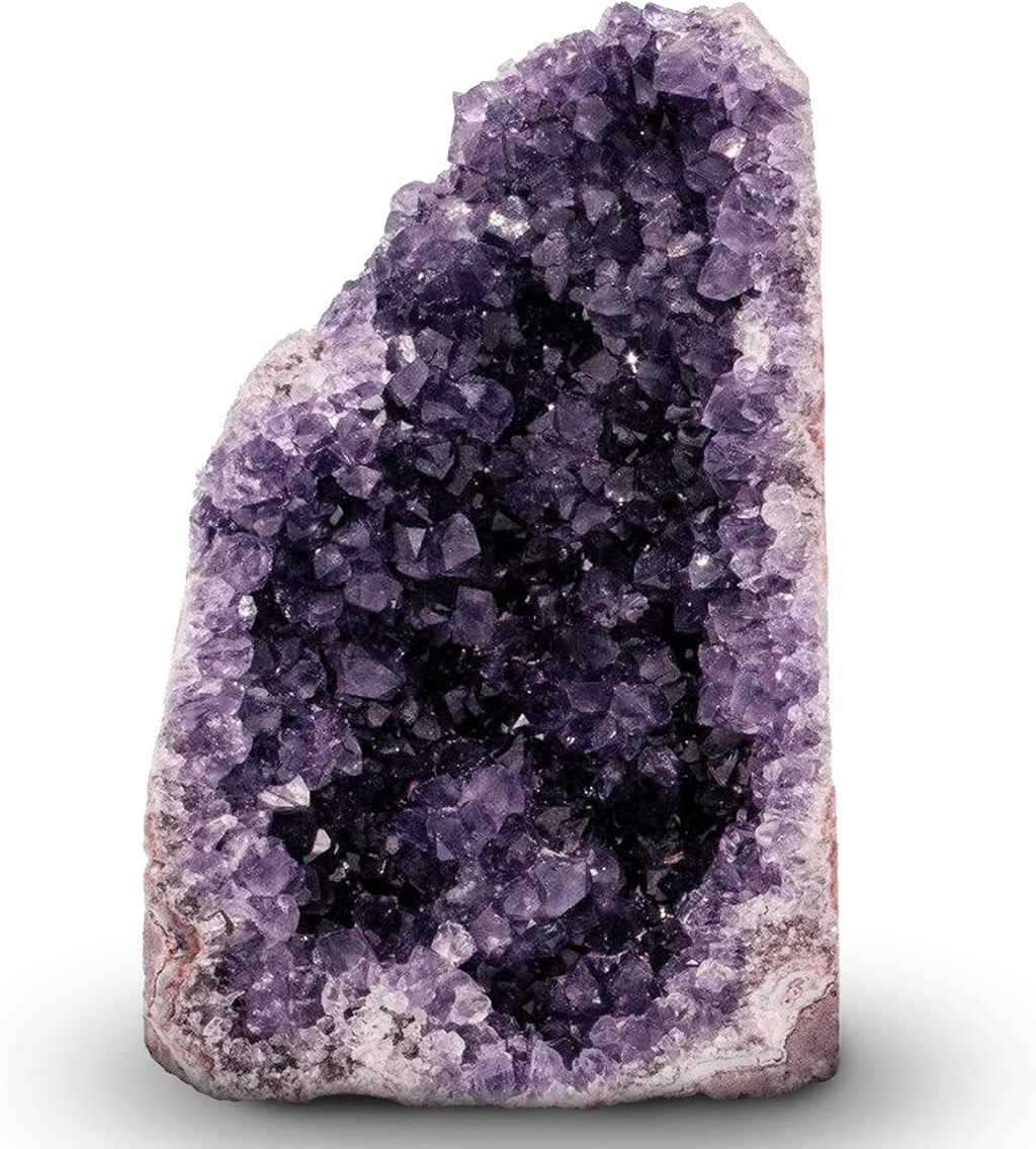 Natural Amethyst (4 lb to 5 lb) - 4.5" to 9" Height - Crystal Clusters Stone from Uruguay Raw Geode Quartz - Deep Purple Color
