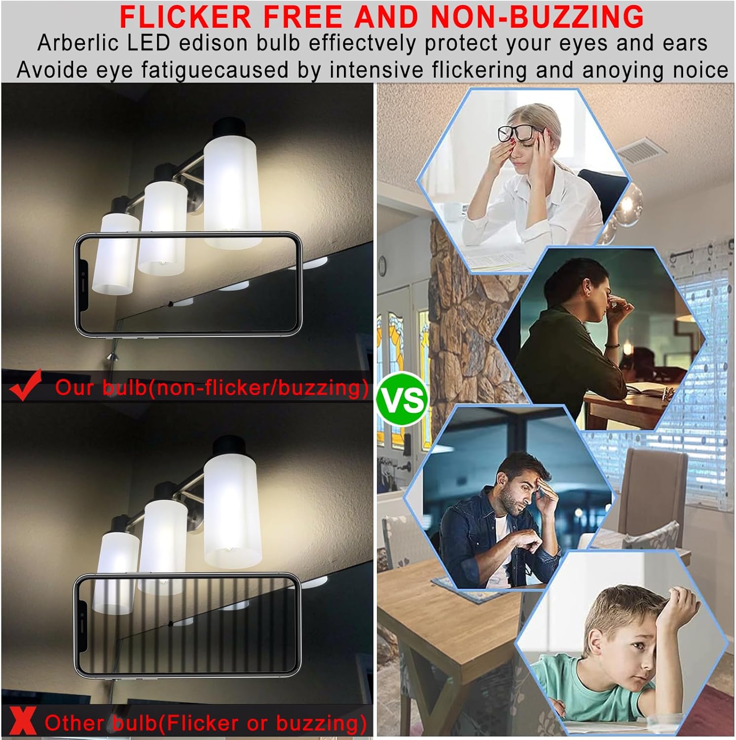 Arberlic 7.3 Inch T10 LED Bulb,6W E26 LED Bulb dimmable Equivalent E26 Bulb 60 watt,Neutral White 4000K,600lm,CRI85+,AC120V,Clear Glass Long Tubular Light Bulb,Flicker-Free,Pack of 6