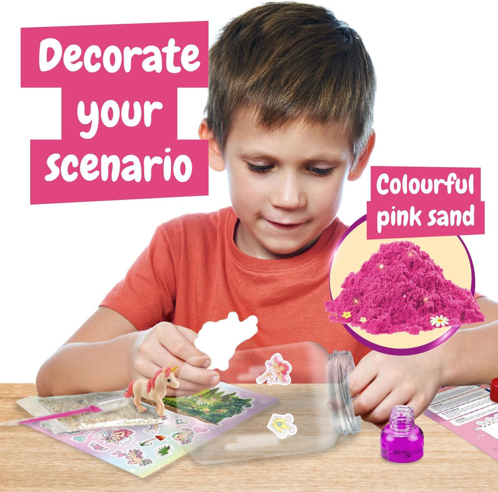 Science4you Unicorn Terrarium Kit for Girls and Boys - Terrarium Starter Kit to Make Your Own Ecosphere, Unicorn Toy + 19 Unicorn Stickers + Pink Sand Included, Game and Gift for Kids 6+ Year olds