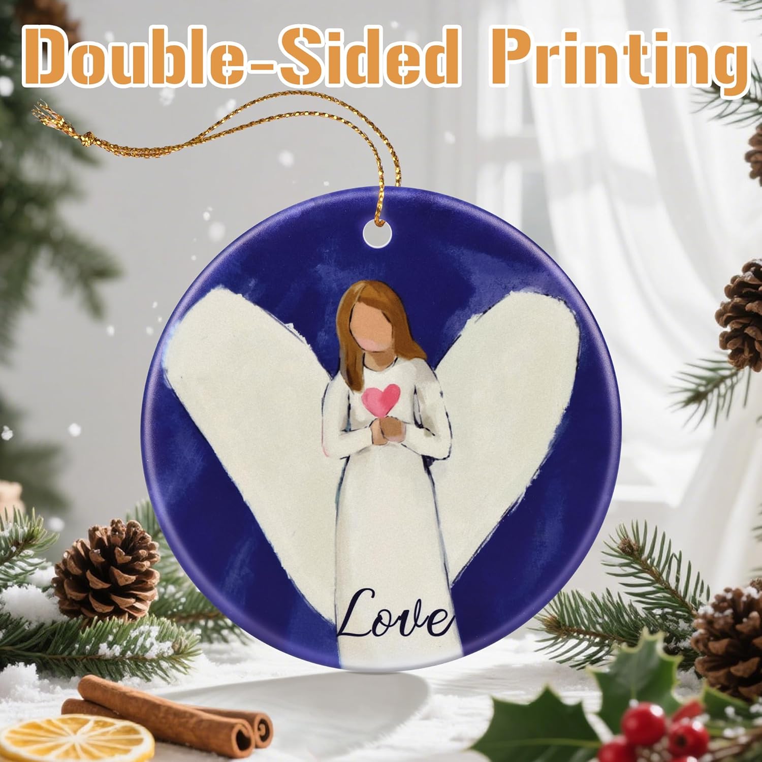 Love Angel Christmas Ornament, Christmas Tree Ornaments, Keepsake Ornaments, Holiday Decor, Angel Gift, Holiday or Xmas Gifts, Gifts for Friends and Family