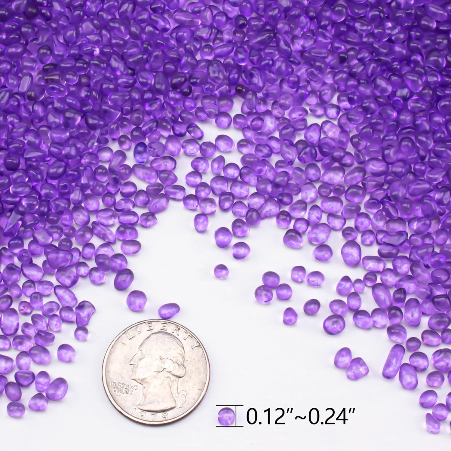 Keedolla Fish Tank Rocks Gravel 15 Oz, Betta Fish Tank Beads Pebbles Aquarium Glass Rocks Stones Marbles Small for Fish Tank, Vase Filler, Succulent Plants Decor - Purple