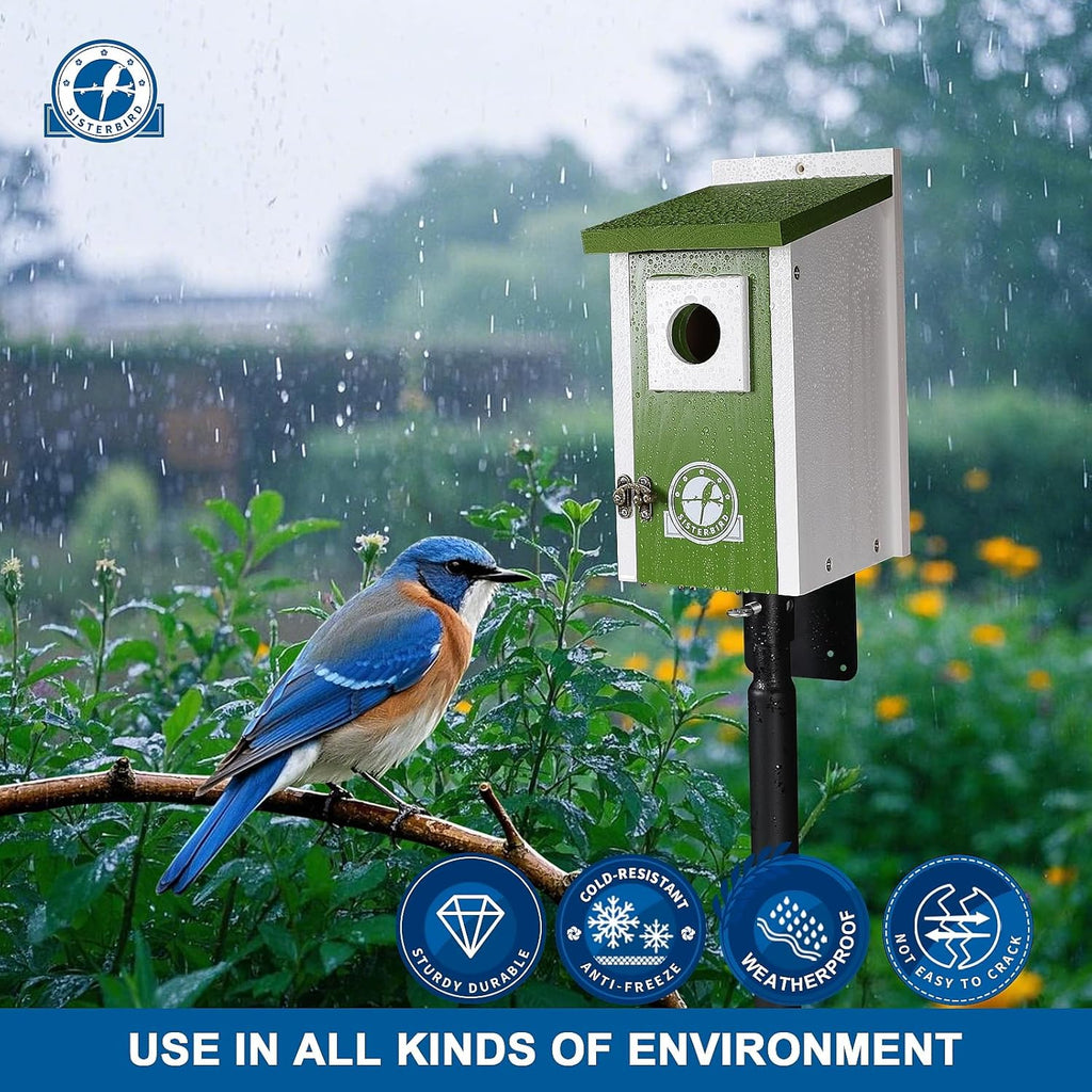 Bird Houses for Outside, Lime Green Bird House, Bluebird Houses for Outside, Garden Decoration Birdhouses for Outdoors, Bluebird Finch Swallow Wren Chickadee