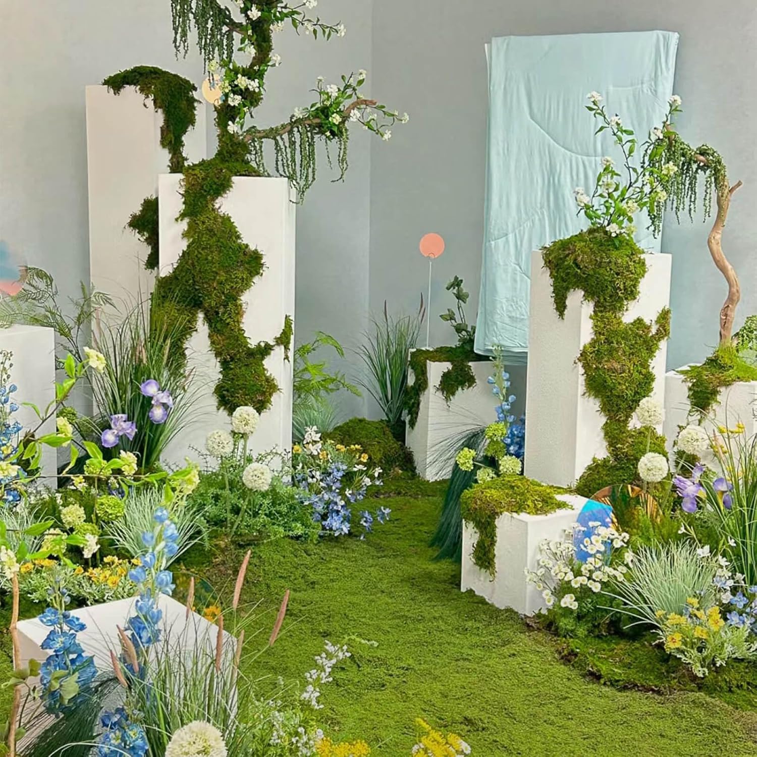 65.8 sq ft Artificial Moss Mat - Realistic Faux Green Moss Grass for Indoor & Outdoor Decor - Soft, Lush & Natural Looking Turf for Fairy Gardens, Home, Office, Patio, Wedding & DIY Crafts