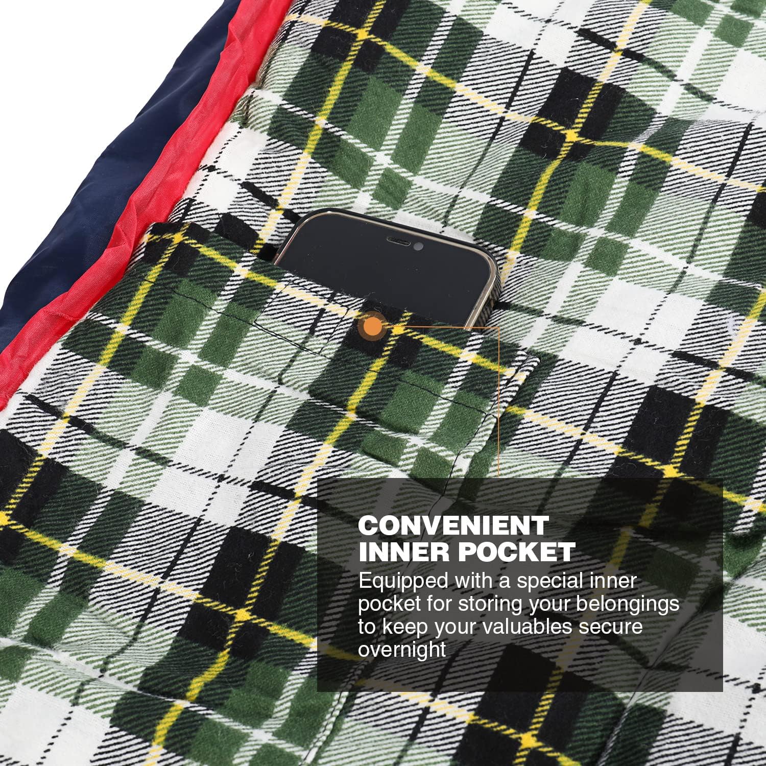 REDCAMP Cotton Flannel Sleeping Bag for Camping Backpacking, Adults Cold Weather Envelope Sleeping Bags with 2/3/4/6lbs Filling