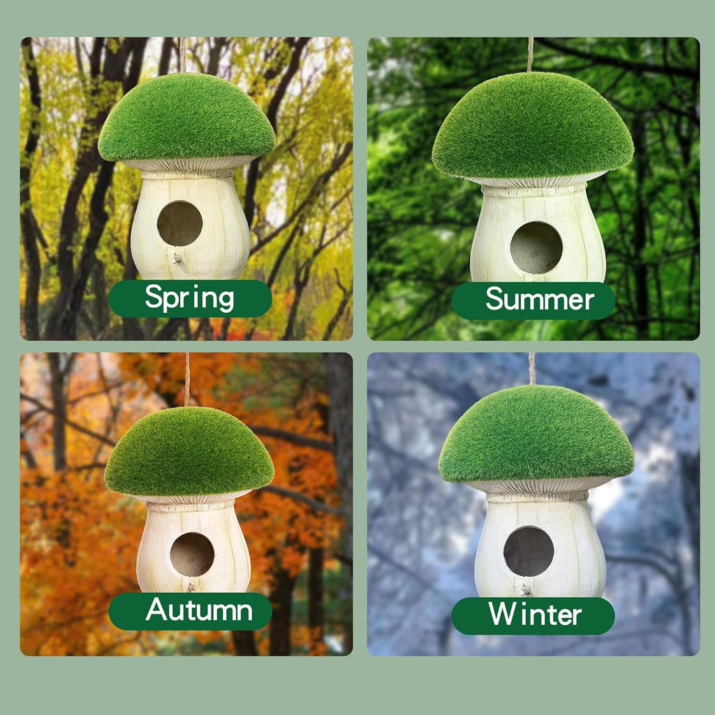 Topadorn Bird Houses for Outside Patio Garden Decorative, Hanging Birdhouse for Blue Bird, Sparrow, Chickadee