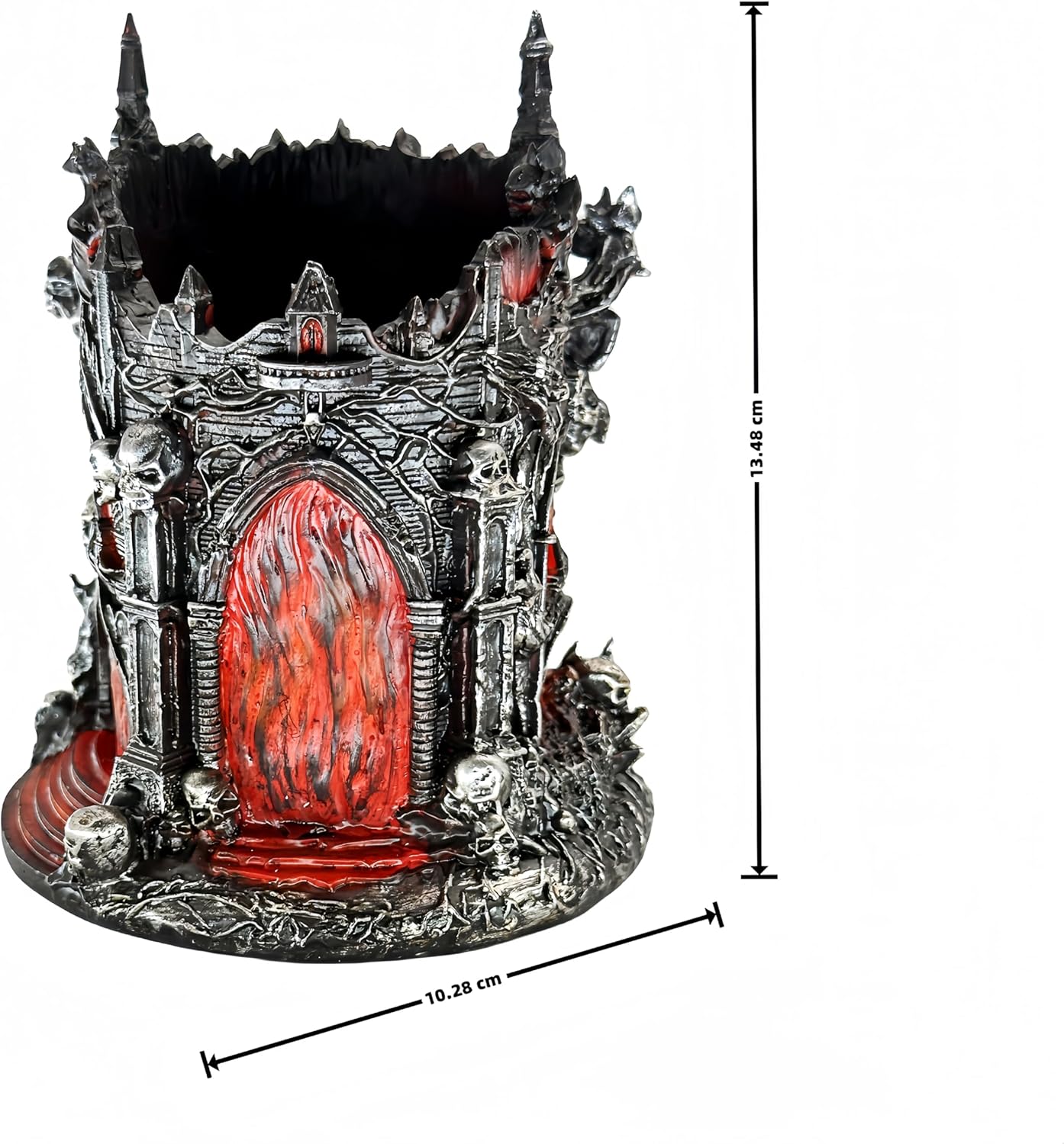 LOOYAR Dante's Inferno Resin Castle Pen Holder and Aquarium Décor - Medieval-Themed Desk Ornament