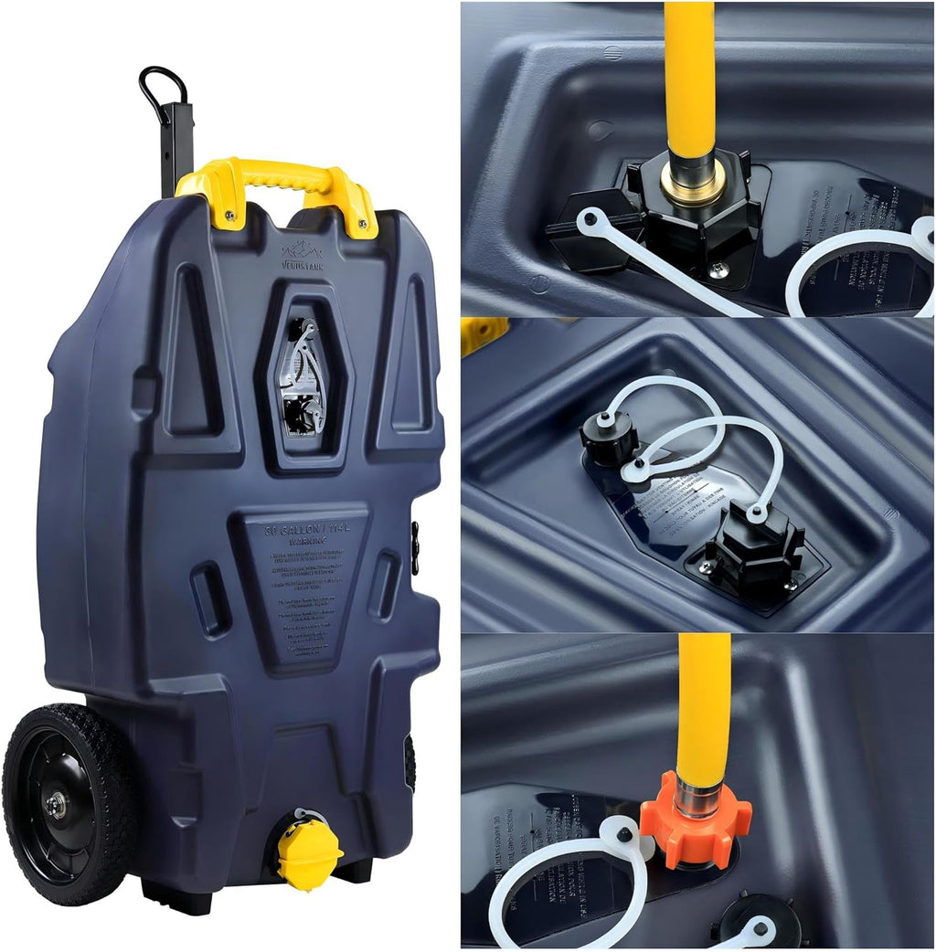 30 Gallon RV Portable Waste Tank 2 Wheel Tote Tank