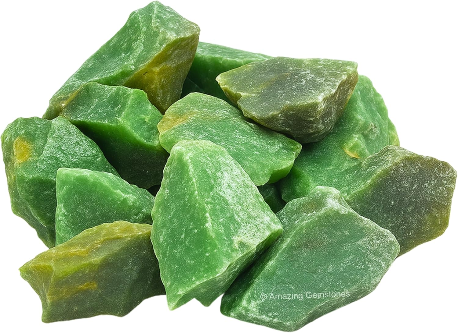 Amazing Gemstone Green Aventurine Raw Crystals and Healing Stones, Natural Rocks for Tumbling - DIY Raw Stones and Crystals, 2 Pieces