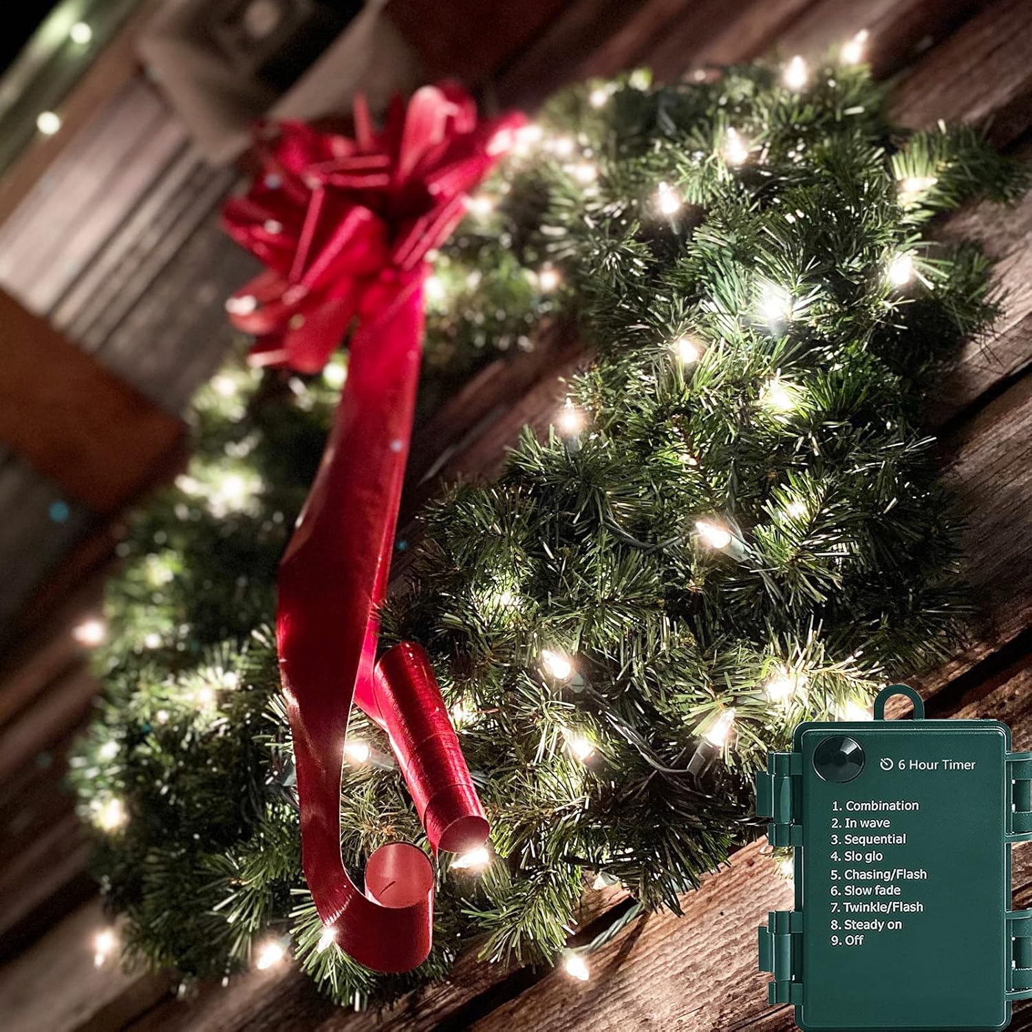 Christmas Lights - Battery Operated String Lights 50 LED String Lights Mini Lights with Auto-Timer and 8 Lighting Modes for Christmas Wreath Party Wedding Garden Home Decoration, Warm White