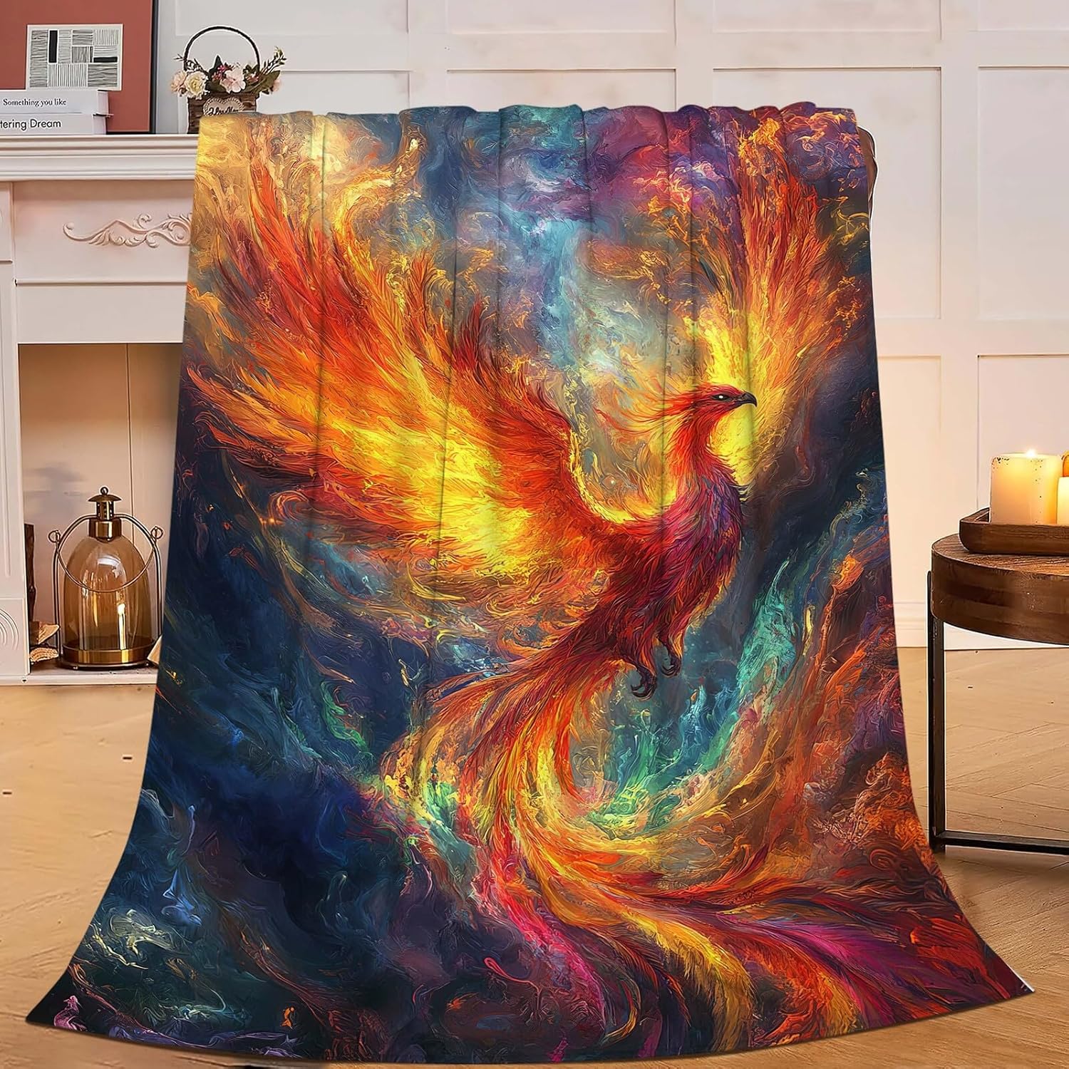 Phoenix Blanket Phoenix Bird Throw Blanket Bird Gifts for Women Girls Men Boys Kids Adults Super Soft Cozy Plush Fluffy Fuzzy Fleece Blanket Decor 50''X60''