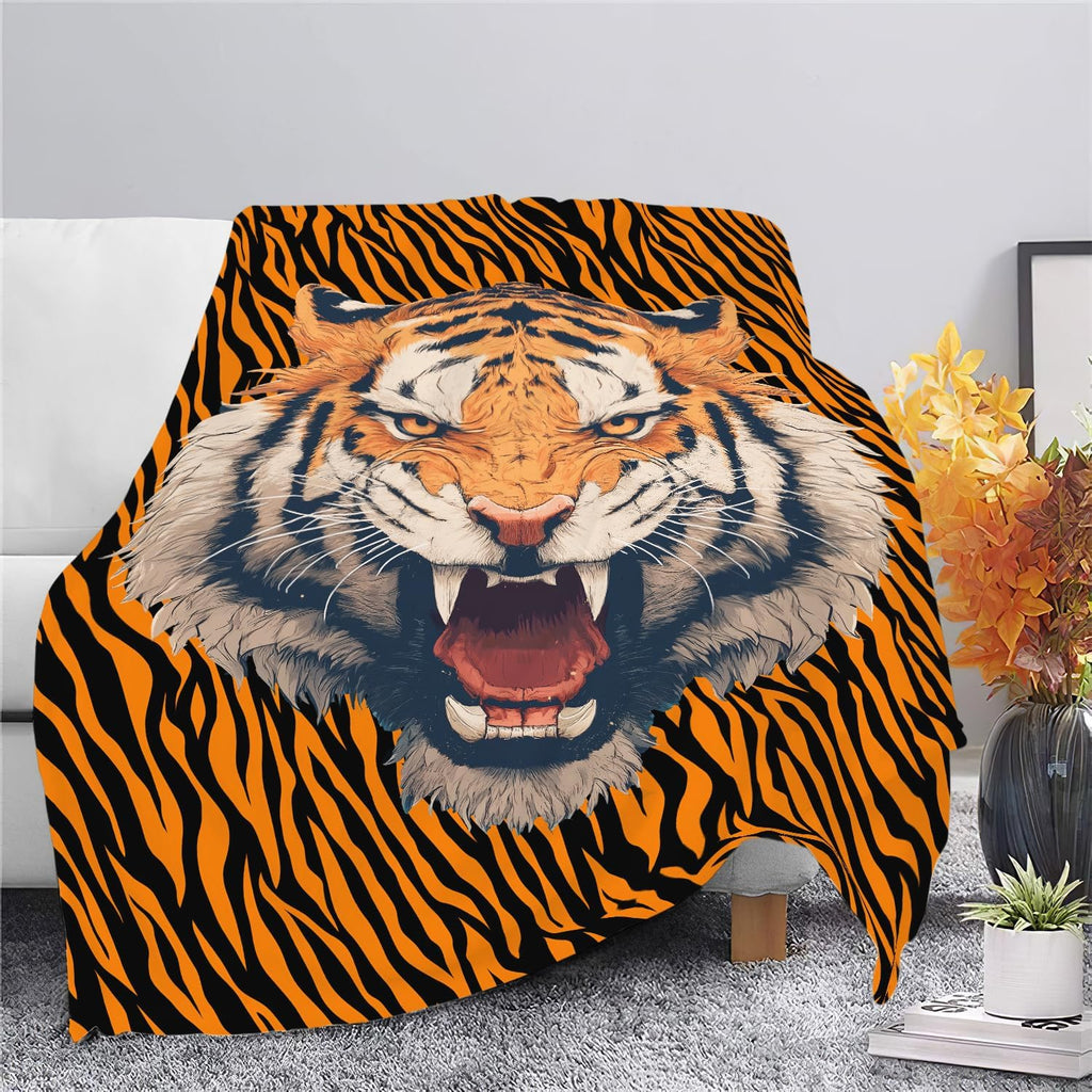 Tiger Throw Blanket Tiger Stuff Gifts for Kids Girls Boys Adults Women Men Soft Cozy Warm Plush Fluffy Fuzzy Fleece Blanket Decor 40''X50''