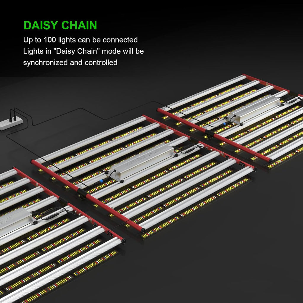 AGLEX 800W LED Grow Lights, Full Spectrum Grow Light with UV IR, Daisy Chain Plant Bar Style Grow Light Foldable & Dimmable for Indoor Growing Commercial Hydroponic Growing Lamp 6x6ft Core Coverage