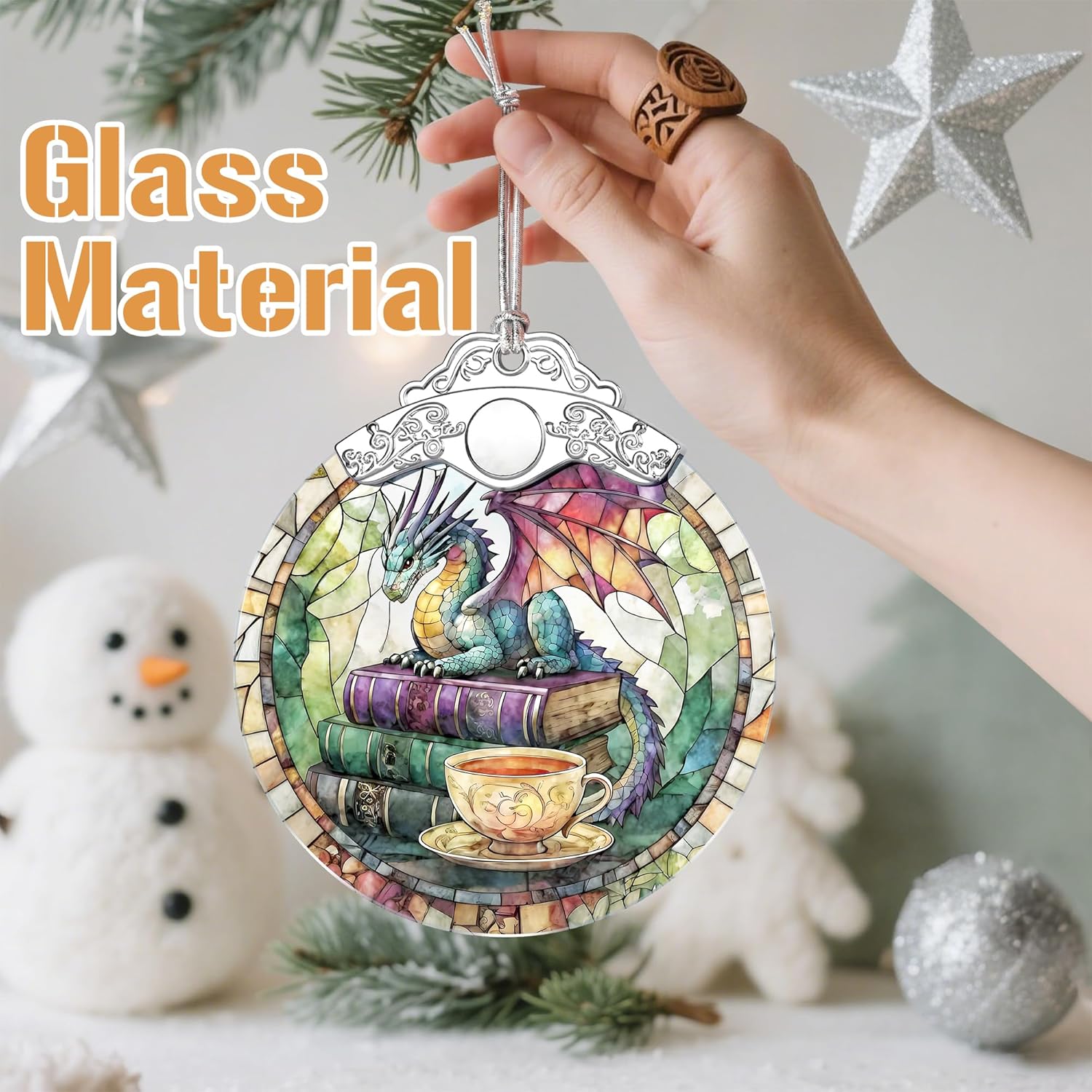 Christmas Ornaments, Christmas Decorations for Tree, Keepsake Ornaments, Holiday Ornament, Holiday & Xmas Gifts, Gifts for Dragon Lovers, Fantasy Lovers & Bookworms - Dragon-Theme
