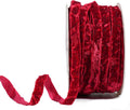 MAYREEL 3/8 Inch Red Crushed Velvet Ribbon Crimson Vintage for Flower Bouquets Wedding Invitations Crafts Gift Wrapping Christmas Decorations Party 25 Yards