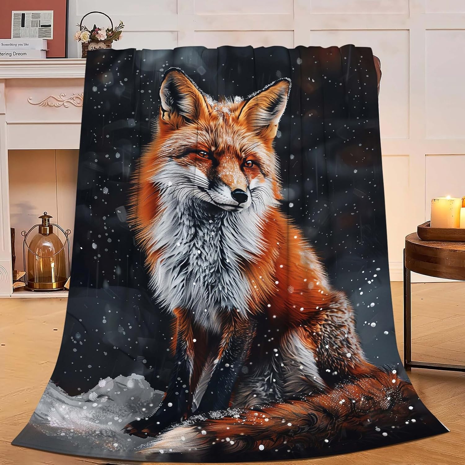 Red Fox Blanket Cute Orange Fox Throw Blanket Gifts for Girls Boys Kids Women Men Adults Super Soft Cozy Plush Fluffy Fuzzy Fleece Blanket Home Decor 40''X50''