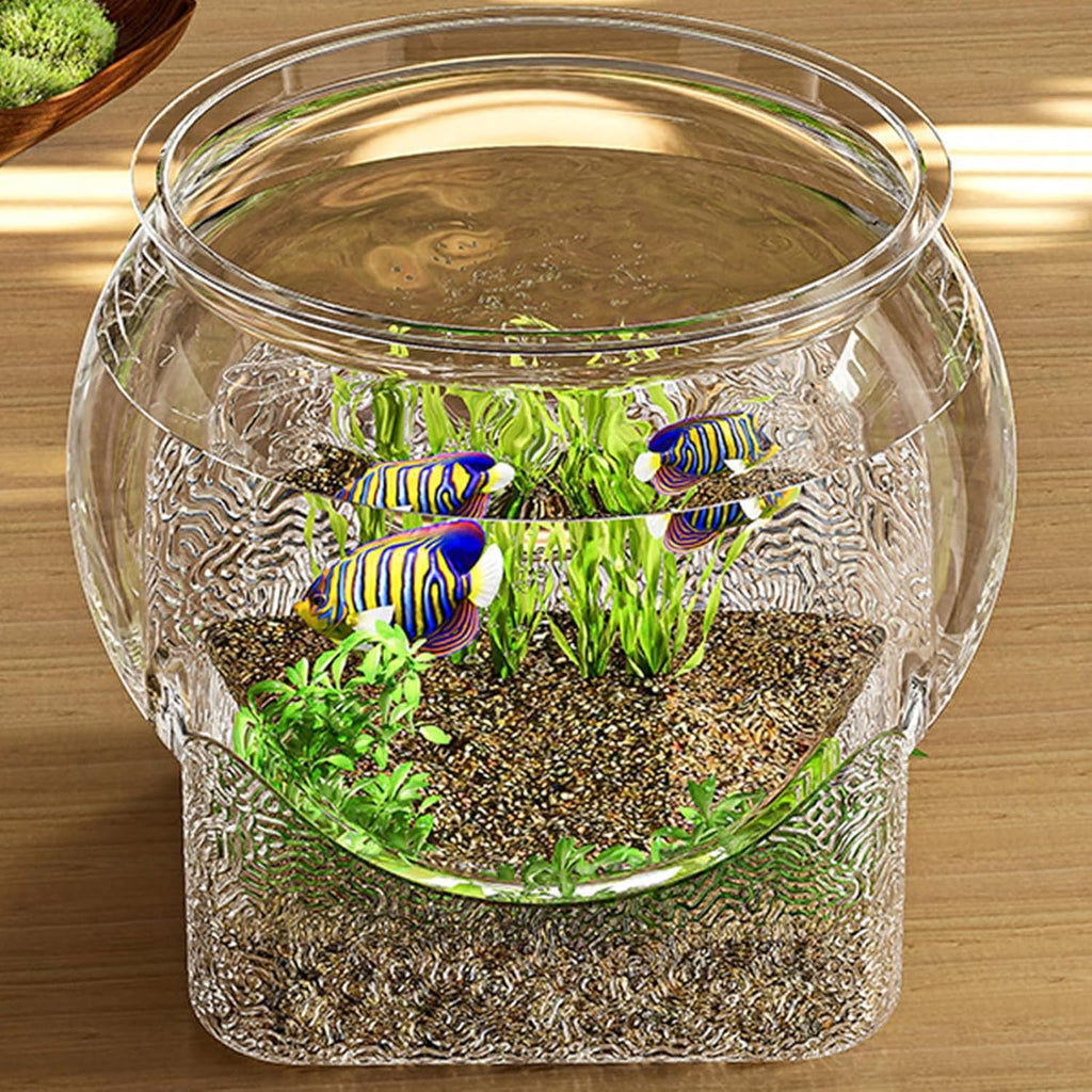 Large Fish Bowl, Round Fishs Tank, Clear Desktop Aquarium, 5 Gallon Fish Bowl Unbreakable, Desktop Bubble Bowls, for Home Bedroom Bathroom Desk Workplace