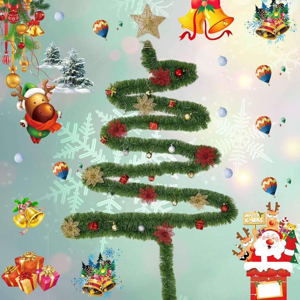 4 Pack 50 Feet Christmas Garland for Outdoor/Indoor Decoration, Soft Greenery Artificial Garland Decorations, Non-lit Green Xmas Garlands Perfect for Party Home Garden and Holiday Festival Decor