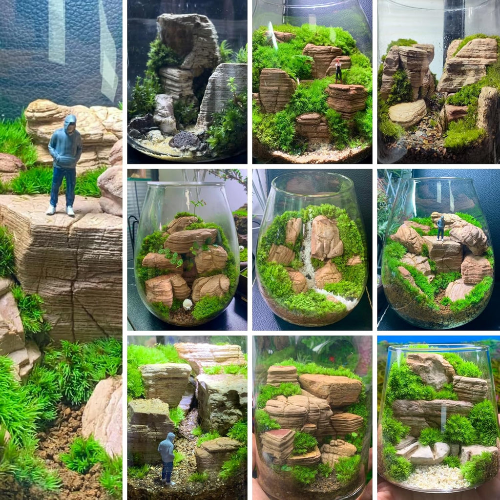 Aquarium Rocks 5lb Fish Tank Stone 2-5 inch Natural Pagoda Rocks for Aquascaping Landscaping Models Terrariums Reptile and Amphibian Enclosures-4-5Pcs