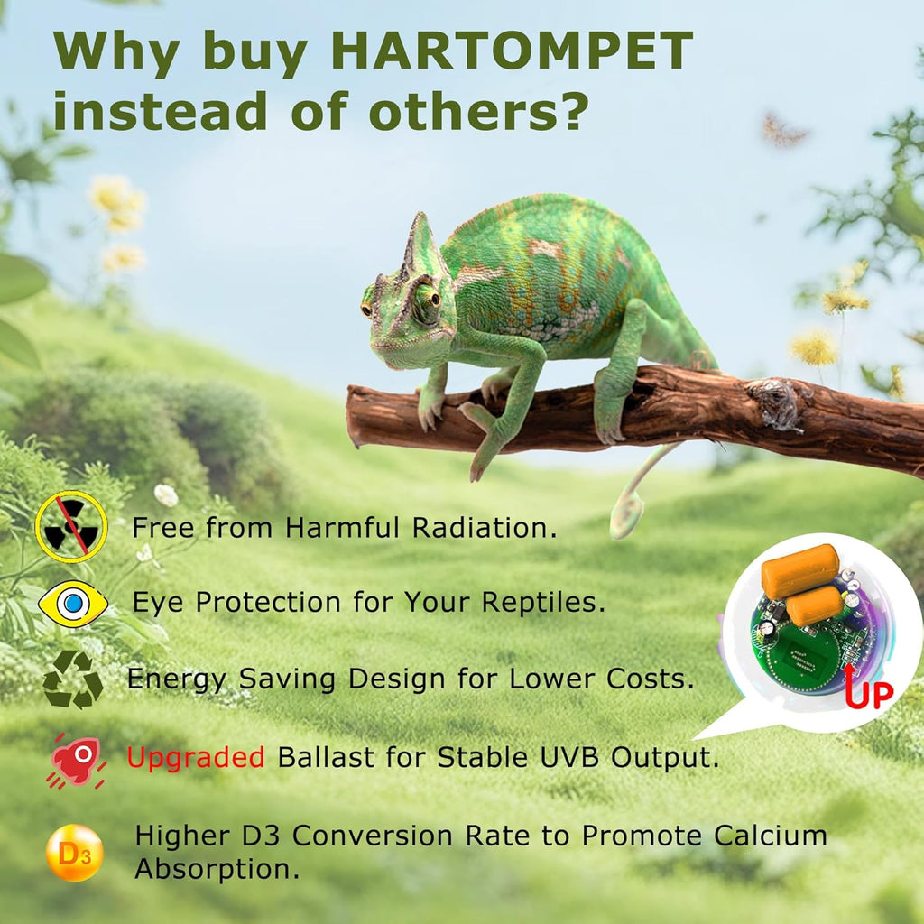 UVB 5.0 Reptile Light13W, Compact Fluorescent Tropical Lamp, Coil UVB Bulb for Rainforest Reptiles – Light for Crowned Chameleons, Green Iguanas, Tree Frogs, Ball Pythons in Terrarium